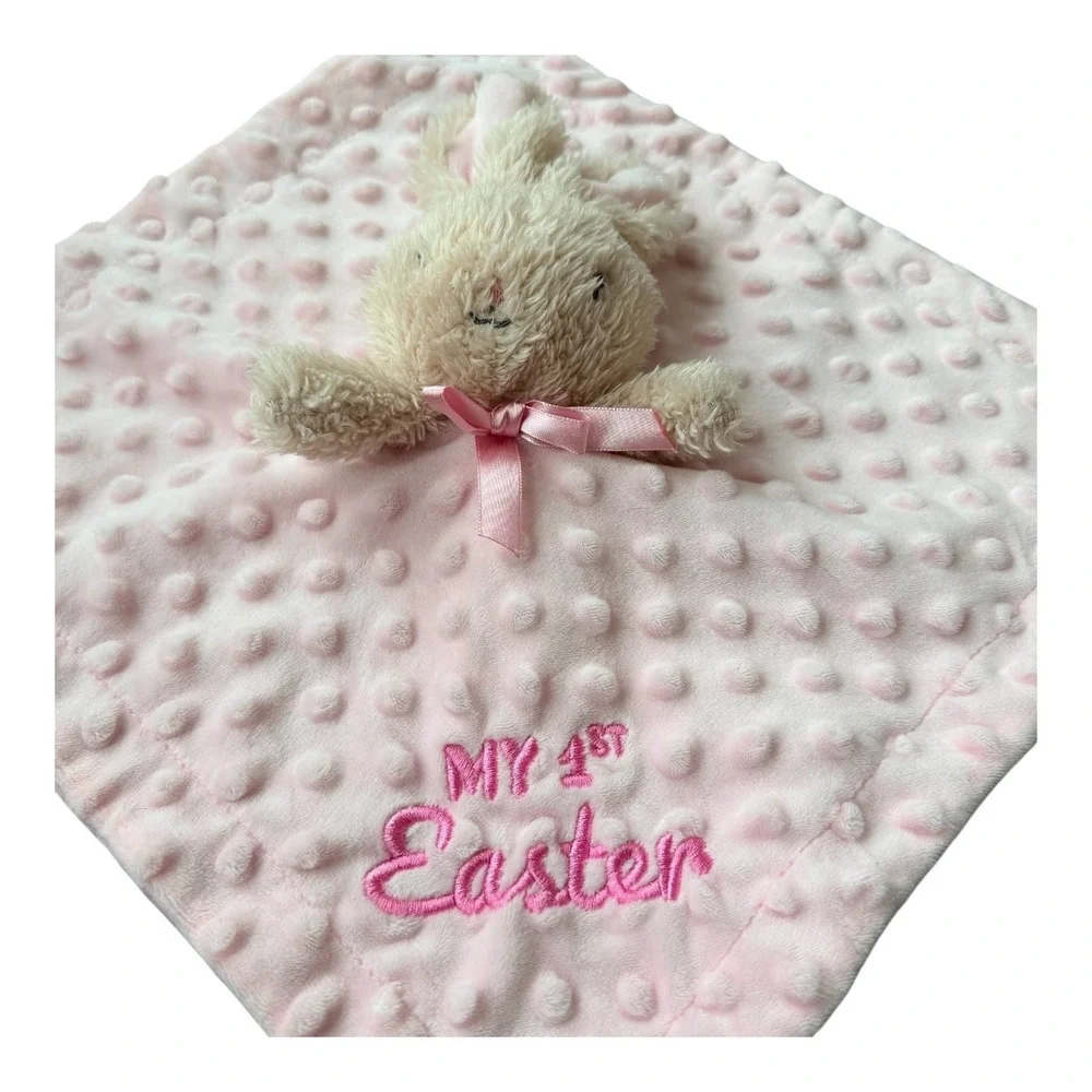 My First‎ Easter Bunny Lovey Baby Security Blanket Pink Plush Bunny Walmart